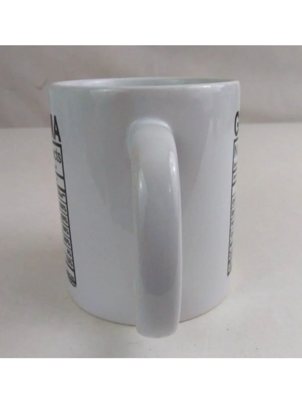 ThisWear Grandma Nutritional Facts White & Black 3.75